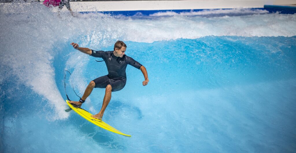surfer on standing wave